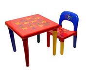 Trendi ABC Alphabet Plastic Table & Chair Set - Vibrant, Durable Kids Furniture for Learning & Play | Toddlers | Multi-Color Plastic Furniture for Kids UK (Red & Blue)