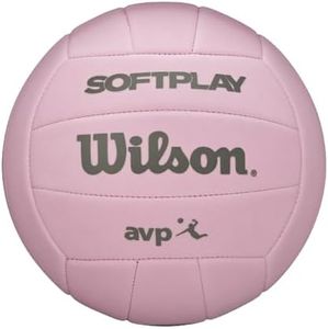 Wilson Ballon de Volleyball Super Soft Play, Cuir synthétique, Ballon de Volley d'extérieur et d'intérieur, Beachvolleyball, Rose