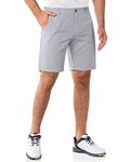 33,000ft Men's Golf Shorts 9" Dry Fit Stretch Golf Short UPF 50+ Lightweight Flat Front 4-Way Stretch Bermuda Shorts Breathable Shorts with 4 Pockets and Tee holders, Silver 34W x 9L