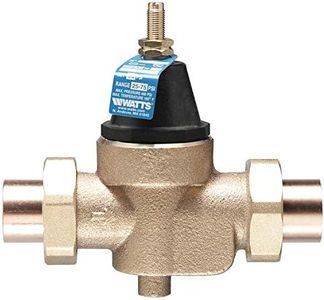 Watts LFN45B Series 3/4" Lead-Free Cast Copper Silicon Alloy Water Pressure Reducing Valve, Double Union Solder Inlet and Outlet, Elastomer Disc, Adjustable Pressure 25 to 75 psi, Maximum 400 psi
