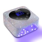 Ayshone Cordless UV LED Nail Lamp,72W Rechargeable Nail Dryer Gel Polish Light with Large LCD Display,Rechargeable Nail Curing Lamp for Salon & Home (AB Diamond)