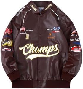 Aelfric Eden Faux Leather Jacket Oversized Racing Motorcycle Jackets Moto Coats Unisex Trendy Streetwear Jacket