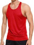 Men's Tank Tops Gym Bodybulding Vest Mesh Quick Dry Sleeveless Workout Bodybuilding Muscle Tops Red