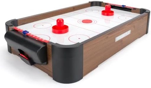 Power Play | Air Hockey Table Game, Wooden Portable Table Toys Game for Kids and Adults, 20inches, Brown