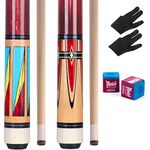 AKLOT Pool Cues | Set of 2 Pool Cue Sticks Made Canadian Maple Wood | Unique Design and Durable Cue Stick for Professional Billiard Players