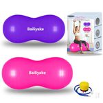 Bailiyake 2 Packs Peanut Ball,Peanut Exercise Ball,Peanut Yoga Ball,Peanut Shape Ball,Anti-Burst and Slip Resistant Fitness Ball with Pump for Home Fitness Labor Birthing Flexible Seating for School