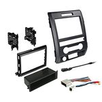 American International Single or Double DIN Radio Complete Dash Kit, 2009-2014 Ford F-150 with Antenna Adapter, Harness Compatible for All Trim Levels (FMK526CP)