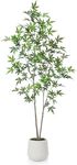 Fopamtri Artificial Maple Tree 150 cm, Artificial Plants Indoor with White Planter, Tall Faux Silk Japanese Maple Plant with Lifelike Leaves for Home Balcony Office Garden (1 Pack)