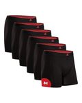 DANISH ENDURANCE Men's Bamboo Boxers, Comfortable, Breathable Underwear, Tagless, Optional Open Fly, 6 Pack, Black, M