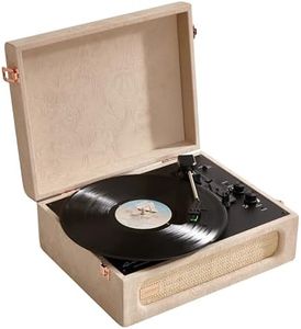 Arkrocket Coryphaeus Vinyl Record Player 3-Speed Bluetooth Input and Output Built-in Speakers with Magnetic Cartridge Auto Off (Flora Engraved)