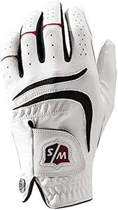 Wilson W/S Grip Plus Mens Golf Glove, Left Hand, White, Small