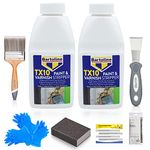 Paint Stripper for Wood, Paint Stripper for Metal - 2 x 500ml Paint Remover Solution Bundle - Paint Scraper Tool, Brush, Sanding Block, Gloves, Dust Sheet and Tips Card - by Decorator's Friend