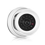 kwmobile Dummy Camera with Light - Fake CCTV Security Surveillance Dome with Flashing LED Lights - Theft Deterrent for Indoor or Outdoor Use - White