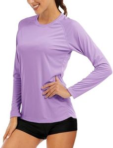 MAGCOMSEN Sweatshirts for Women Running Shirts for Women UV Shirts for Women Workout Shirts Fishing Shirts Womens Long Sleeve Shirts Summer T Shirts Light Purple