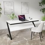 Riyan Luxiwood® Engineered Wood Z Type Study Table Home & Office, Study Table, Sturdy Structure, Easy Assemble, Space Saver & Easy Cleaning (Size-12X5X75Cm), Powder Coated, White