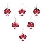 PulGos 6-Piece Rani Lotus Decoration Set - Includes Rani Cap & Golden Border Hangings for Temple, Home & Festival Décor | Elegant and Vibrant | Ideal for Celebrations and Special Occasions