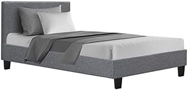 Bed Frame King Single Full Size Base Mattress Platform Fabric Wooden Grey NEO