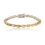 Amazon Collection Citrine Oval Cut Tennis Bracelet in Sterling Silver