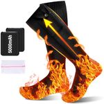 Heated Socks for Men Women, Brenth Electric Heated Socks with 2 Rechargeable 5V 5000mah Battery Powered 360° Foot Warmer 4 Levels Heating Suitable for Hiking Skiing Camping Hunting Outdoor, UK 3~13