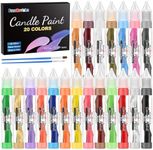 FansArriche Candle Paint, 20 x 15 ml Candle Wax Pen Set for Candle Making, Water-Based Candle Pen for Candle Painting and Decorating with Fine Painting Tip
