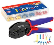 WORKPRO Wire Crimping Tool Kit, Ratcheting Insulated Terminal Crimper for 22 to 10 AWG Wire, Crimping Pliers with 100 Pieces Terminal Connectors