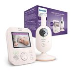 Philips Avent Advanced Video Baby Monitor - Private and Secure Baby Monitor with Camera and Audio in Coral Cream, 2.8" (7.1 cm) Display, x2 Zoom, Night Vision, 2 way Audio, Lullabies (Model SCD881/05)