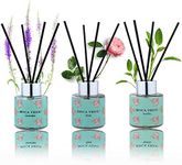 Binca Vidou Reed Diffuser Set Lavender Vanilla Rose Reed Oil Diffusers for Bedroom Living Room Office 50ml * 3