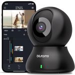 blurams Indoor Security Camera, 2K Home Camera for Baby/Pet, IR Night Vision, Motion Tracking, 2-Way Audio, 360° View Home Camera Works with Alexa and Google, Black