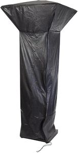 Gas Patio Heaters with Square Reflectors Full Length Outdoor Vinyl Cover Heavy Duty 10 Gauge Felt Lined With Zipper - Black