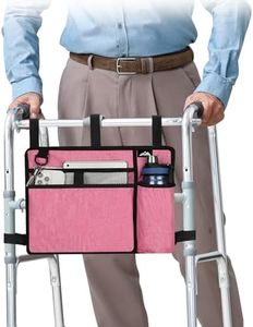 supregear Accessories Bag for Walker, Wheelchair, Rollator - Walker Basket Bag w/Cup Holder - Seniors Caddy Attachment Pouch for Walkers, Water Resistant Large Capacity Carry Storage Carrier Tote