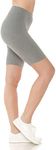 Leggings Depot High Waisted Buttery Soft Fashion Biker Shorts for Women (Available in Plus Size), Heather Grey, X-Large