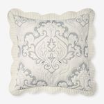 BrylaneHome Amelia Euro Sham - Euro, Ivory Navy Blue