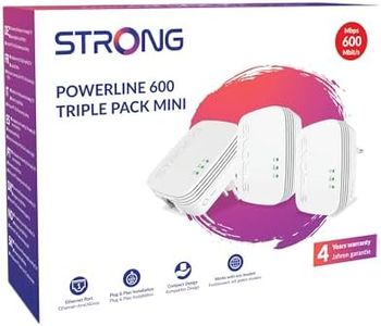 STRONG POWERL600TRIMINI Kit 3 pezzi 600 Mbit/s. Formato piccolo ed elegante. Estendi la tua rete attraverso l'impianto elettrico. Copertura di 300 metri