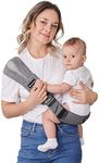 AUYEAZGO Toddler Sling, Ergonomic Baby Sling Carrier with Adjustable Strap, Soft Padding & Non-Slip Hip Seat, Perfect for Infant and Toddler(7-44 lbs), Premium Cotton (Steel Gray)