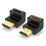 VCELINK 8K HDMI 90 Degree and 270 Degree Adapter, HDMI 2.1 Right Angle Connector Male to Female Support 8K@60Hz, 4K@120Hz, 3D, for Wall Mounted TV PS5 Switch Laptop Xbox, 2-Pack