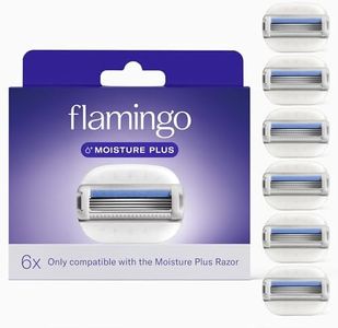 Flamingo Moisture Plus Razor Blades for Women - No Shave Gel Needed - 6 Count - Moisture Plus Razor Blade Refills