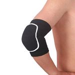 YCYU Pair of Compression Elbow Pads Arm Brace Support Fitness Arm Knee Protector Volleyball Basketball Breathable Elbow Wraps (Black)