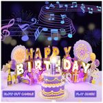 Musical 3D Pop Up Birthday Cards: Blowable Light Candle Cake Music Happy Birthday Card, DIY 1-99 Age Premium Birthday Greeting Card Gift for Women, Men, Dad, Mom