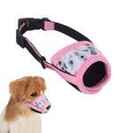 Dog Muzzle, Breathable Dog Muzzle to Prevent Biting Barking and Chewing, Soft Dog Muzzle with Adjustable Strap for Small Medium Dogs, Allows Panting Drinking Feeding (S)