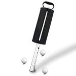 Golf Ball Pick up Shag Bag Aluminium with Pocket, Portable Practice Golf Ball Retriever Storage Picker, Can Hold up to 60-70 Balls (Black)