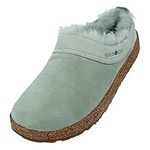 HAFLINGER Snowbird Lambskin Clog Felt Slippers, Peppermint, 38 EU