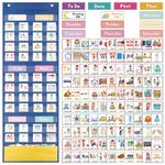 Visual Timetable, 123 Pecs Cards Weekly Routine Chart for Children, Magnetic Now and Next Board Autism Sensory Equipment,Visual Aid Cards for Autistic Children, ADHD,ASD, Preschool Kids,Home,School