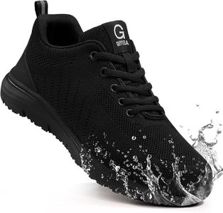 Steel Toe Shoes for Men Non Slip Work Shoes for Men Waterproof Safety Shoes Lightweight Breathable Steel Toe Sneakers Comfortable Indestructible Work Steel Tennis Toe Shoes Size 9.5