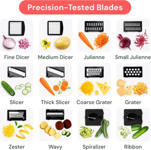 12-in-1 Vegetable Chopper – White Multi-Function Food Dicer