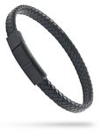 Forge & Foundry Men's Adjustable Braided Leather Bracelet - Large