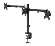 BONTEC Triple Monitor Stand for 3 Monitors 13-24 inch, Triple Arm Desk Mount for LCD LED Computer Screens Up to 10kg, VESA 75x75/100x100 with 2 Installation methods