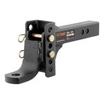 CURT 45901 Adjustable Trailer Hitch Ball Mount, 2-Inch Receiver, 6-3/4-Inch Drop, 1-Inch Hole, 6,000 lbs, CARBIDE BLACK POWDER COAT