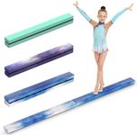Erreyht Balance Beam, Starry Blue Flannel Gymnastics Bar 2.1m/220lbs Faux Suede, Foldable Gymnastics Equipment for Girls Birthday Home Training Exercise