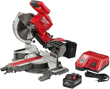 MILWAUKEE M18 Fuel 18v Red Lithium-Ion Brushless Cordless 10in. Dual Bevel Sliding Compound Miter Saw with (1) 8.0 Ah Battery