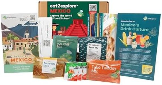 eat2explore Global Cooking Kit - Authentic Recipes, Essential Spices, Cultural Fun & Expert Drink Pairings. Perfect for New Year Date Night or Dinner Parties. (MEXICO edition)